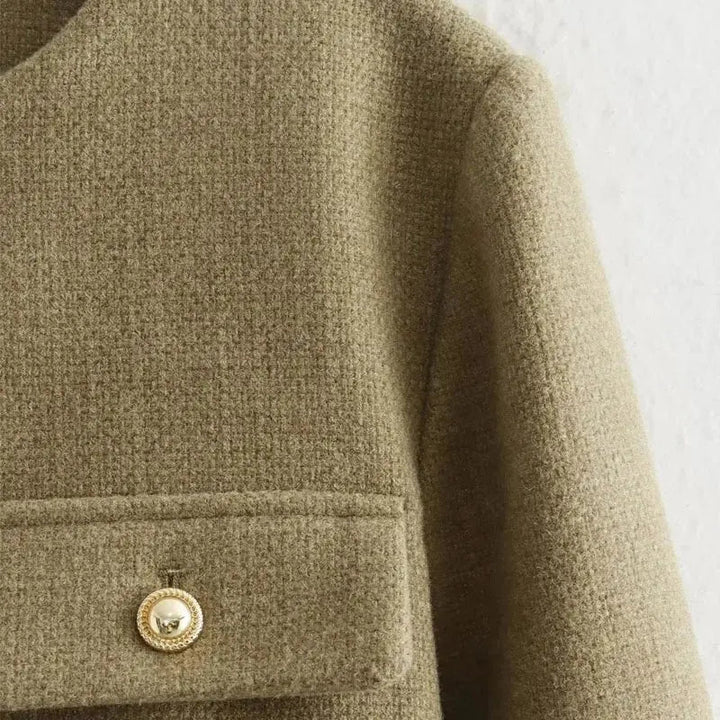 Leonie cropped bomber jacket button front, alternate view
