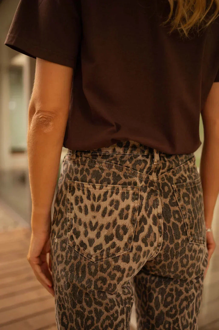 Lexi high waist leopard print flare trousers, alternate view
