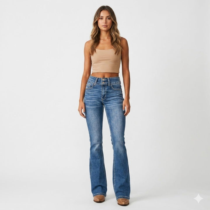 Marlene high waist sculpted flare jeans, alternate view
