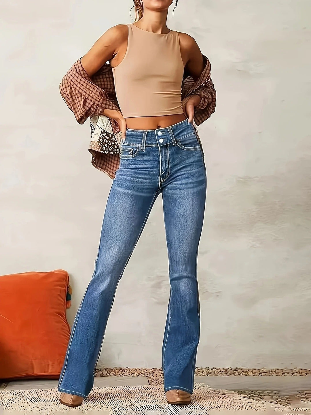 Marlene high waist sculpted flare jeans, alternate view