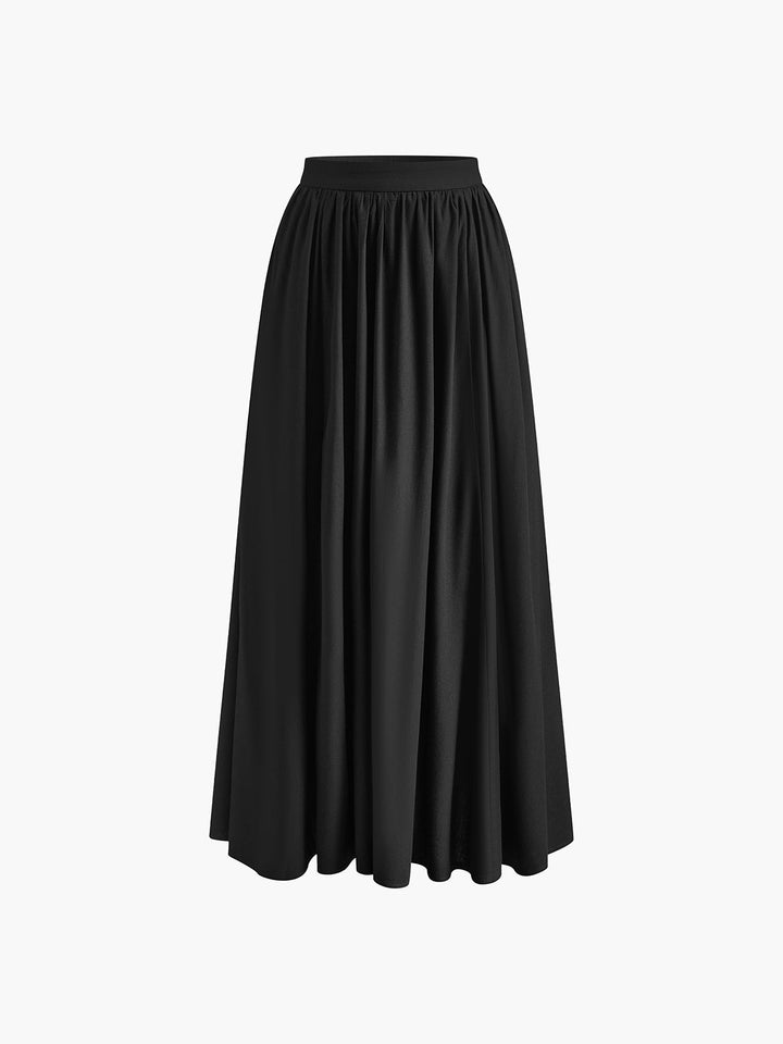 Nora high waist pleated linen maxi skirt, alternate view