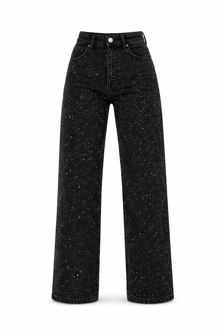 Rosie high waist straight leg glitter denim jeans, alternate view