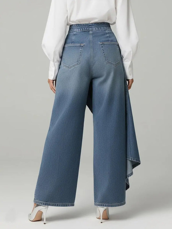 Sidonie wide leg denim trousers button front, alternate view