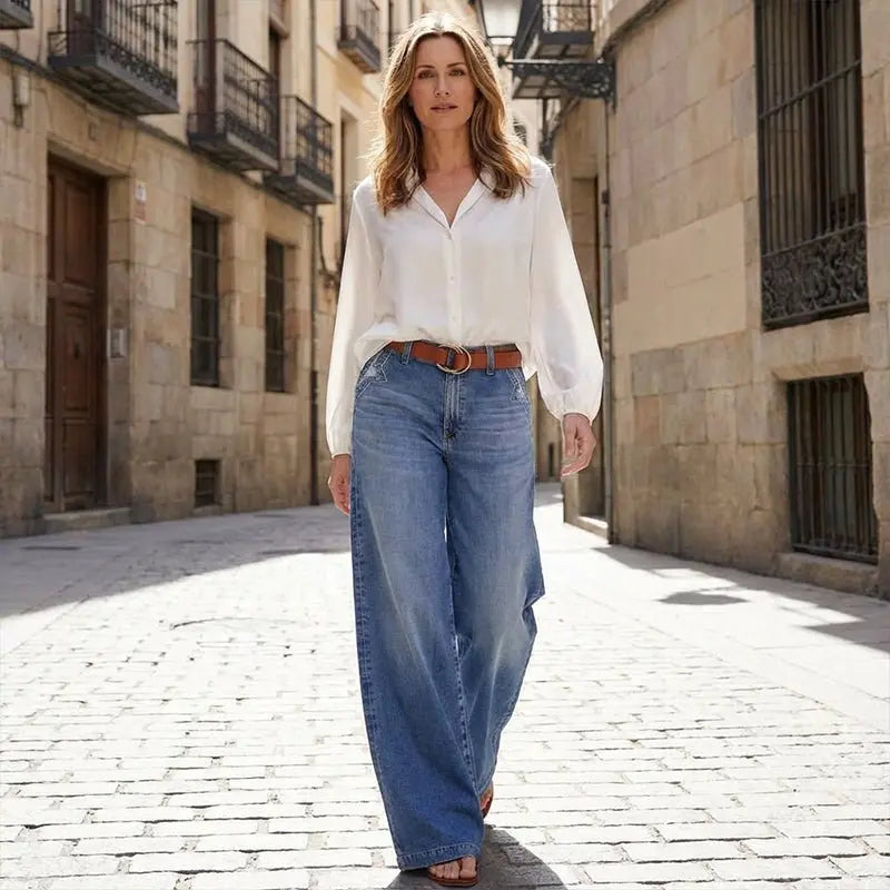 Solange high waisted wide leg vintage jeans, alternate view