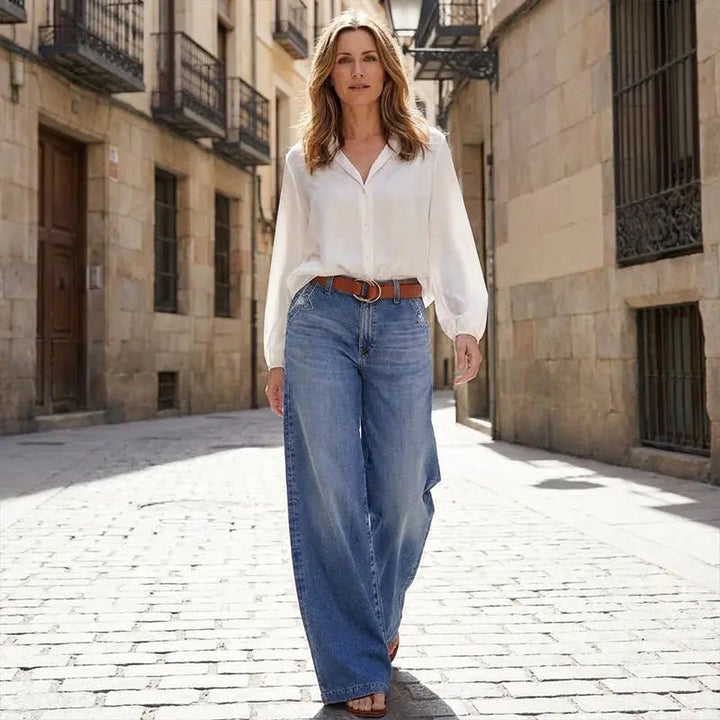 Solange high waisted wide leg vintage jeans, alternate view