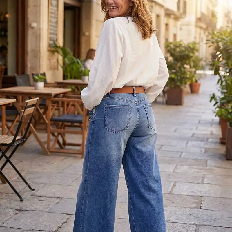 Solange high waisted wide leg vintage jeans, alternate view