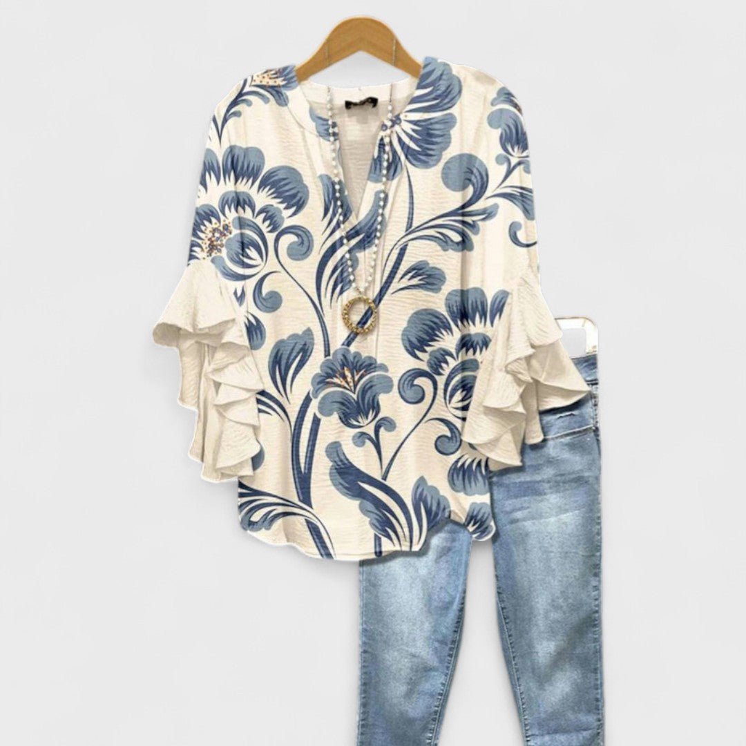 Penelope | Floral Ruffled Sleeve Blouse