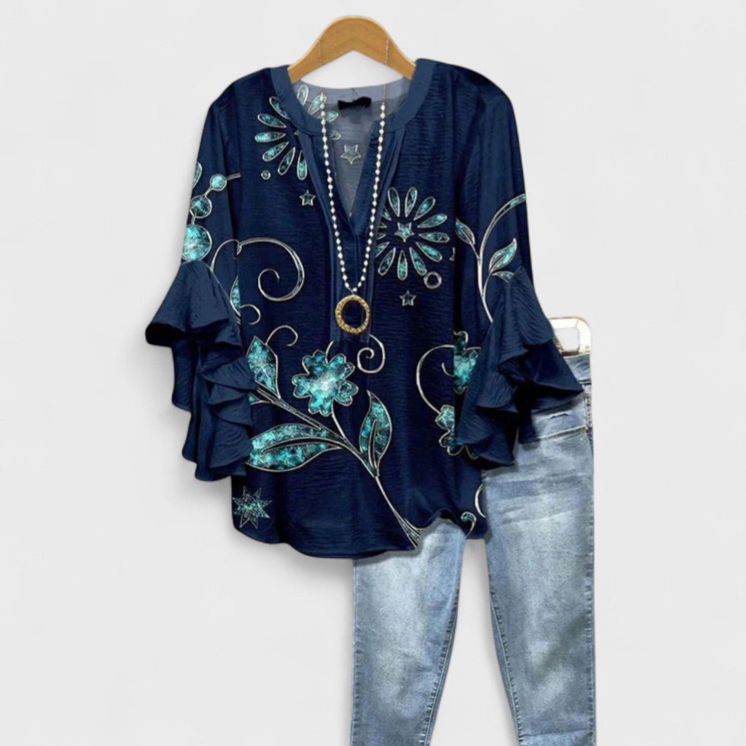 Penelope | Floral Ruffled Sleeve Blouse