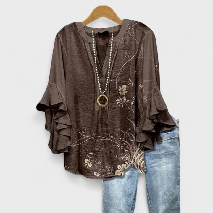 Penelope | Floral Ruffled Sleeve Blouse