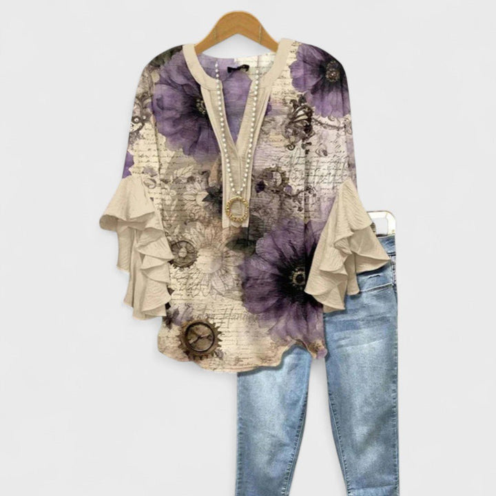 Penelope | Floral Ruffled Sleeve Blouse