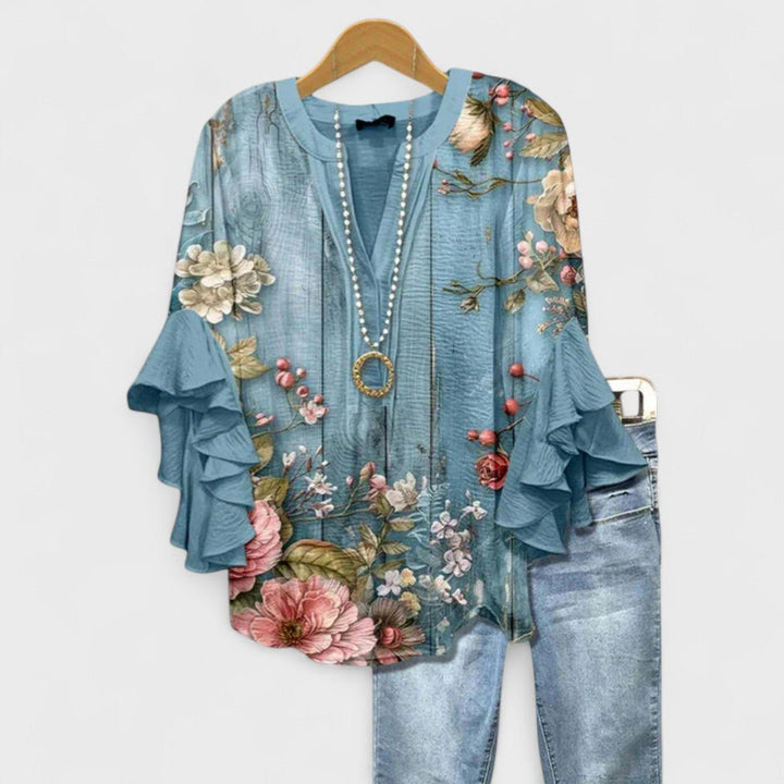 Penelope | Floral Ruffled Sleeve Blouse