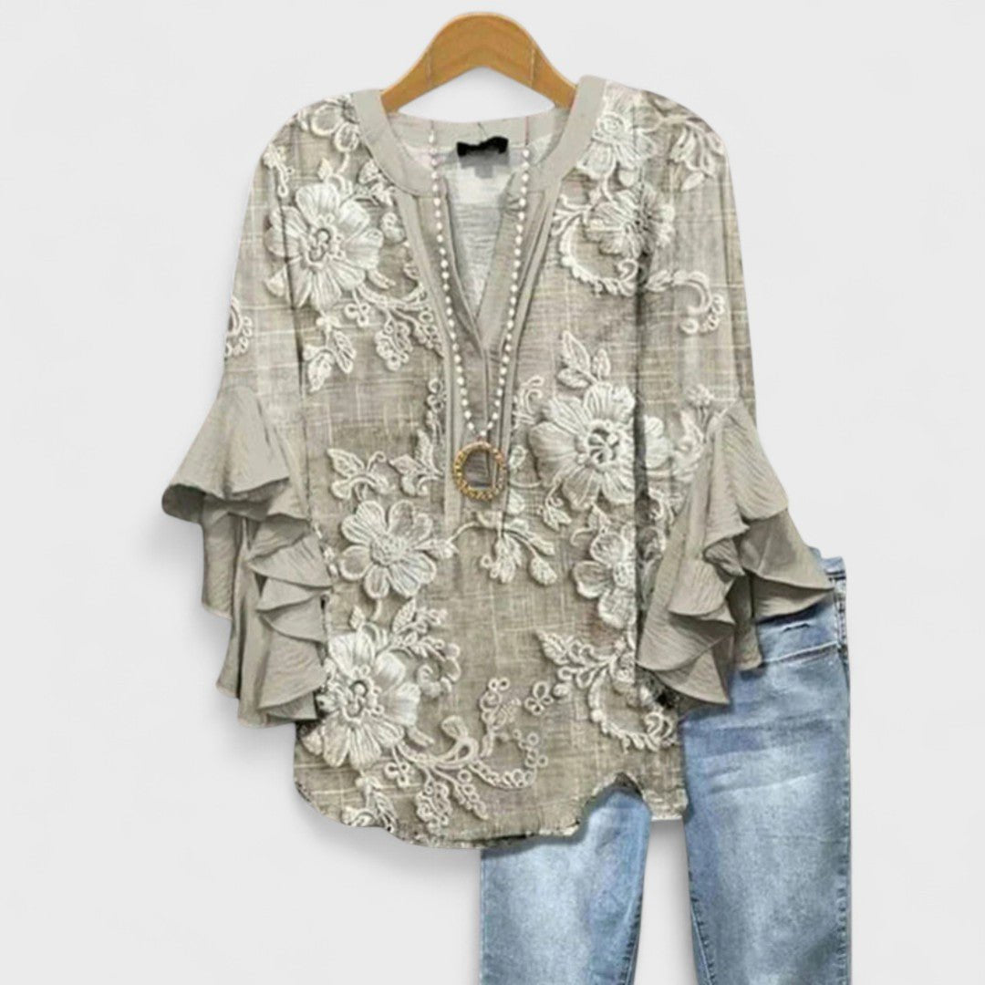 Penelope | Floral Ruffled Sleeve Blouse