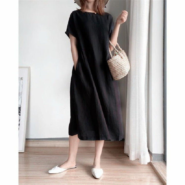 Cordelia | Relaxed Linen Midi Dress