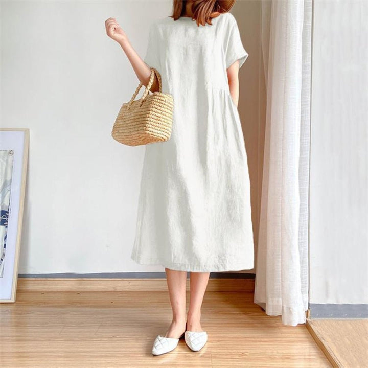 Cordelia | Relaxed Linen Midi Dress