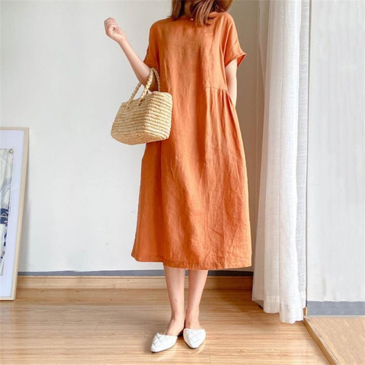 Cordelia | Relaxed Linen Midi Dress