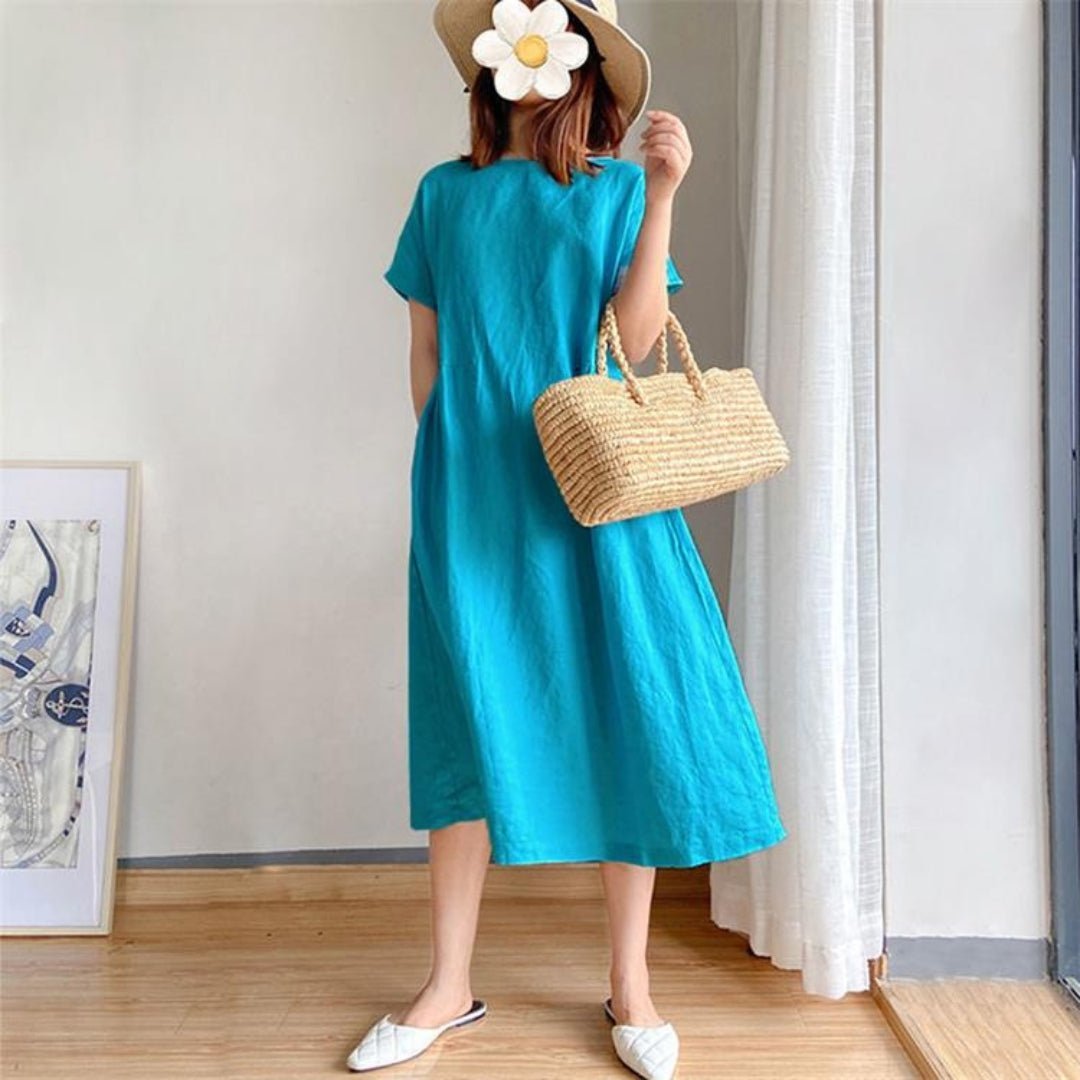 Cordelia | Relaxed Linen Midi Dress