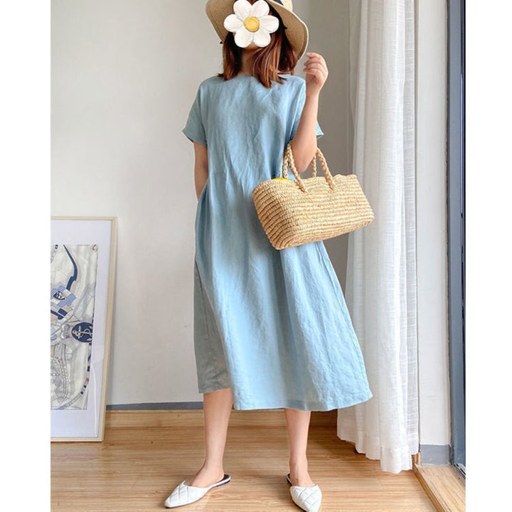 Cordelia | Relaxed Linen Midi Dress