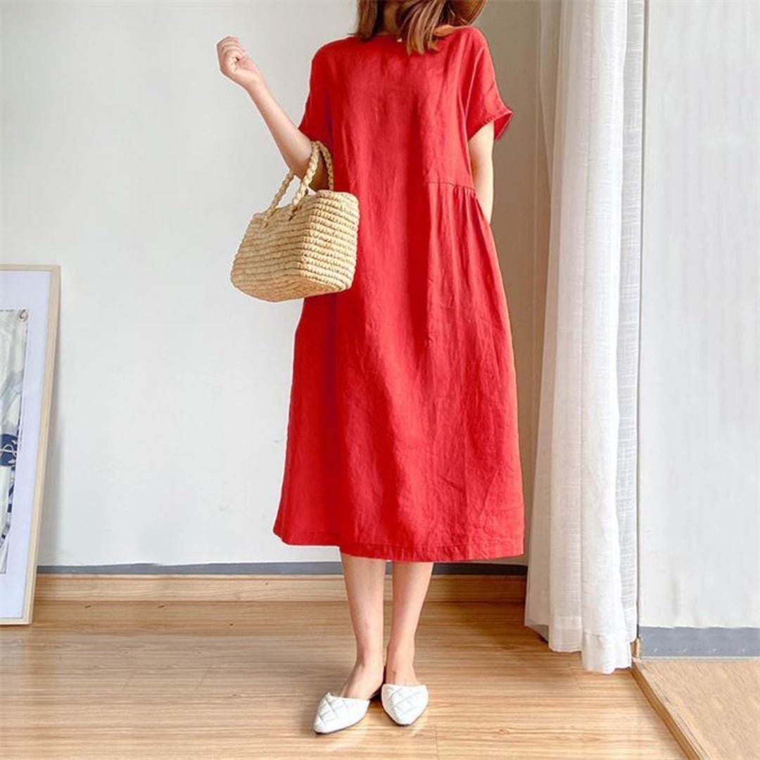 Cordelia | Relaxed Linen Midi Dress