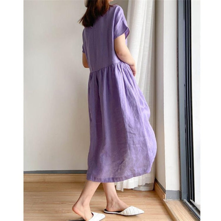 Cordelia | Relaxed Linen Midi Dress