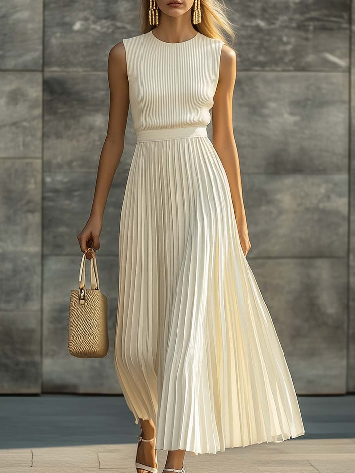 Anastasia | Pleated Chiffon Maxi Dress
