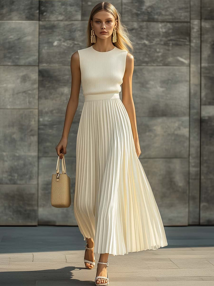 Anastasia | Pleated Chiffon Maxi Dress