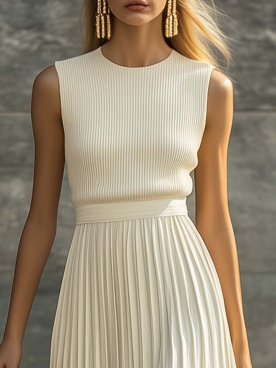 Anastasia | Pleated Chiffon Maxi Dress