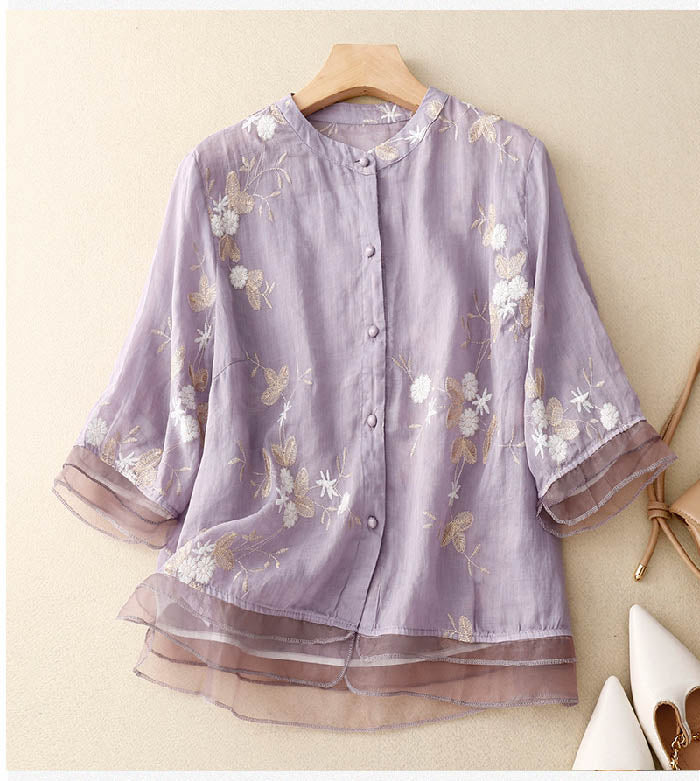 Beaumont | Embroidered Accent Blouse