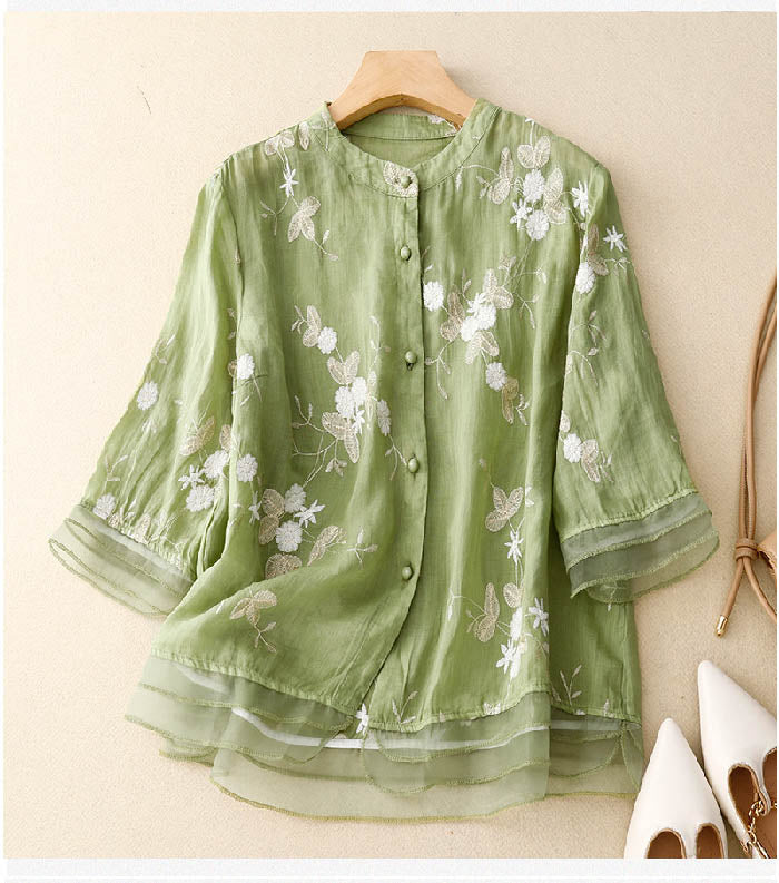 Beaumont | Embroidered Accent Blouse